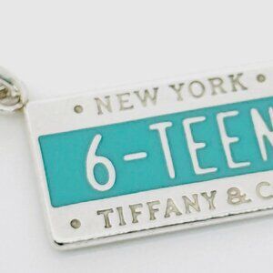 Like New RARE Tiffany & Co 6 Teen 16 Blue Enamel Charm Pendant Silver